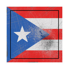 Puerto Rico flag in concrete square