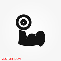 Biceps icon, muscle strength or power vector icon