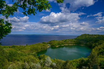 Fototapeta na wymiar Lanscape with multicolored lakes