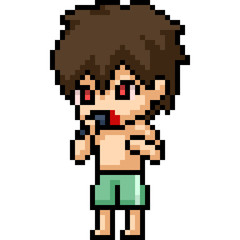 Fototapeta premium vector pixel art boy