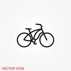 Obraz premium Bicycle icon. Vector element illustration on background.