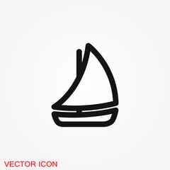 Boat icon vector in trendy flat style isolated on background. Ship transport, boat symbol