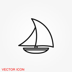 Boat icon vector in trendy flat style isolated on background. Ship transport, boat symbol