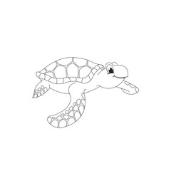 Naklejka premium Cute vector sea turtle illustration.