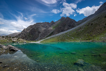 Transparent mountain lake