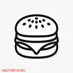 Burger icon vector of fast food set for UI and UX, website or mobile application