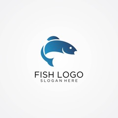 Blue fish logo design
