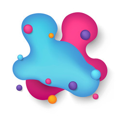 Abstract vector of bright fluid splash template for logo or poster. Colorful background with negatice space