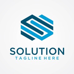 Letter SS hexagonal logo design