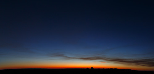 Panoramic view of the cloudless sky during sunset.