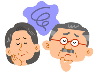 中高年夫婦の悩み　不安　顔　表情

