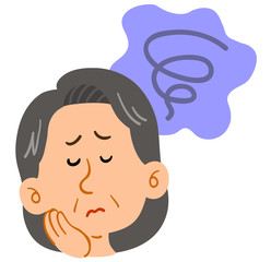 悩む中年の女性 不安 憂鬱
