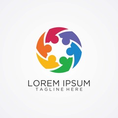 Circular people diversity logo design	
