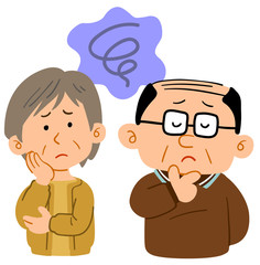 中高年夫婦の悩み 不安　上半身
