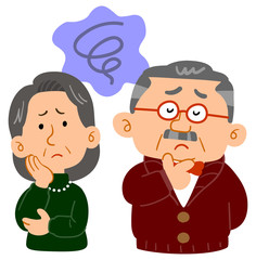 中高年夫婦の悩み 不安　上半身

