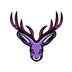 Naklejka premium Jackalope Head Mascot