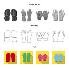 Vector illustration of glove and winter logo. Set of glove and equipment vector icon for stock.