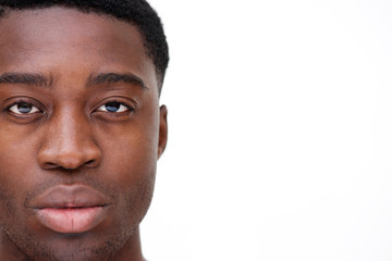 Obraz premium Close up portrait of african american man staring