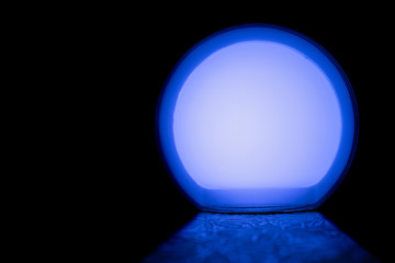 glow ball and light the path on an isolated black background