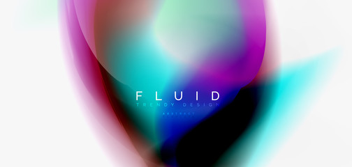Color flowing wave, trendy liquid design template