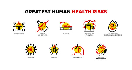Greatest human health risks infographics