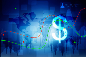 2d rendering Dollar symbol 