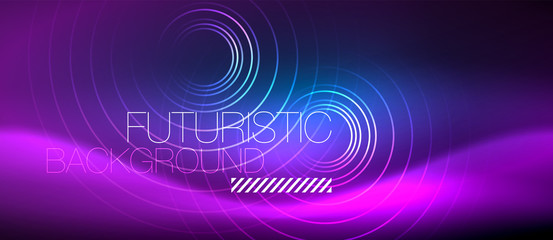 Neon glowing circles background