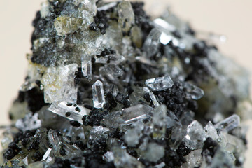 Pyrite on white background, also known as iron pyrite and fools gold