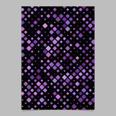 Purple abstract square pattern poster template - vector tile mosaic cover background