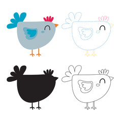 bird worksheet vector design for kid