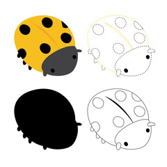 ladybug worksheet vector design for kid