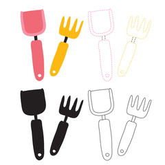 shovel worksheet vector design