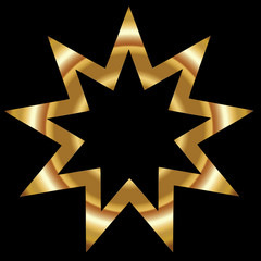 Obraz premium Shapes-Radical Star on a Black Background