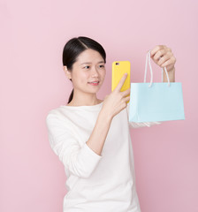 Fototapeta premium female with shopping bag