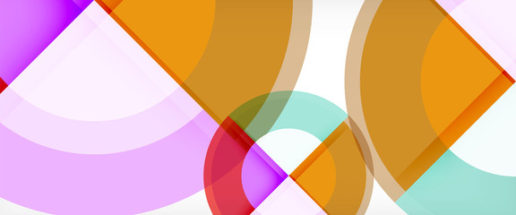 Obraz premium Modern geometric circles abstract background, colorful round shapes with shadow effects