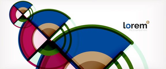 Obraz premium Circle abstract background, bright colorful round geometric shapes