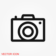 Camera Icon in flat style isolated on background
