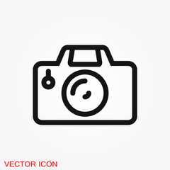 Camera Icon in flat style isolated on background
