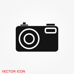 Camera Icon in flat style isolated on background