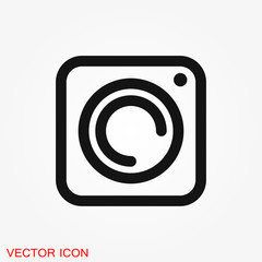 Camera Icon in flat style isolated on background