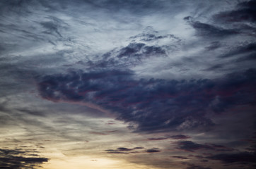 Beautiful clouds in the night sky