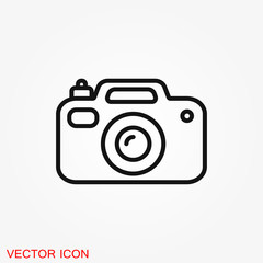 Camera Icon in flat style isolated on background
