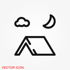 Vector camping icon to use for web and mobile UI, camping elements