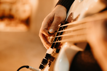 details of a guitar player