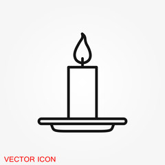 Candle vector icon. Light concept. Can be used for topics like celebration, holiday, decoration. Candles icons
