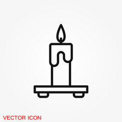 Candle vector icon. Light concept. Can be used for topics like celebration, holiday, decoration. Candles icons
