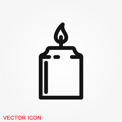 Candle vector icon. Light concept. Can be used for topics like celebration, holiday, decoration. Candles icons