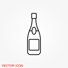 Champagne vector icon, celebration concept icon on background