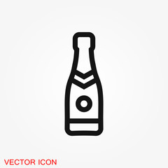 Champagne vector icon, celebration concept icon on background