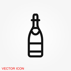 Champagne vector icon, celebration concept icon on background